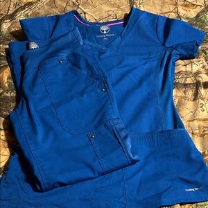 Healing Hands Royal Blue Scrub Set